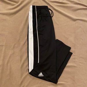 Adidas Clima-lite Sweatpants, Black/White, Men’s Medium, Adjustable Tie Waist.